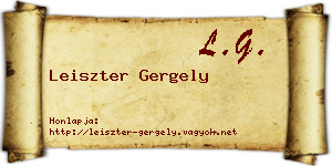 Leiszter Gergely névjegykártya